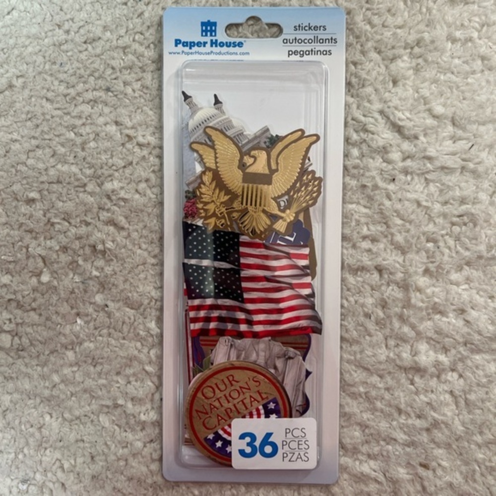 Paper House USA Capital Patriotic Sticker Set of 36 Pieces